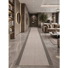 Antiq Halı Safir 0129 Kahve Kaymaz Taban Salon Hol, Koridor Mutfak Yıkanabilir Jel Kesme Yolluk Halı