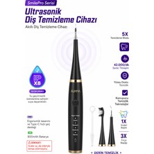 Exenar Diş Taşı Temizleme Cihazı Şarjlı Diş Fırçası Sonik Ultrasonik Akıllı Diş Taşı Temizleyici 5 Mod Ipx8