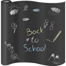 Büyük Boy Yapışkanlı Kara Tahta Tebeşir Hediyeli 100X30CM
