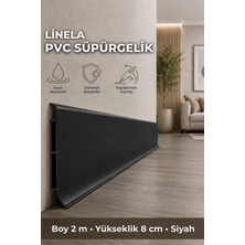 Agk Linela Pvc Süpürgelik 8 cm Siyah 2 M Yapıştırmalı Suya Dayanıklı Kalın Profil LNL412