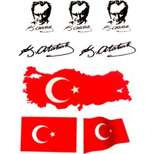 Ekstrafix Dekoratif Etiket Sticker Türkiye Bayrakları 80X120MM DL-001 - 4 Adet
