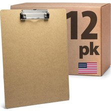 Officemate Harf Boyutu Ahşap Klips, Düşük Profil Klipsi, 12'li Paket Klips, Kahverengi (83812)