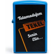 Onr Store Baskılı Benzinli Metal Çakmak – Klasik Kapaklı Doldurulabilir Çakmak