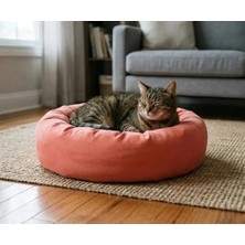 Petzen Bio Sand Biosand Simit Kedi Köpek Yatağı Pembe 50 cm