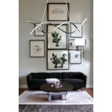 Legacy Lumora Modern Tasarım Gri Renk Beyaz Ledli Cafe - Mutfak - Salon 2 Li LED Avize Gri 80 x 100
