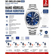 onlinekordon Rolex Sky Dweller 42MM 326934 Blue Index Jubilee Uyumlu Nano Hidrojel Ekran Koruyucu 2 Adet Darbe Emici Tpu Film