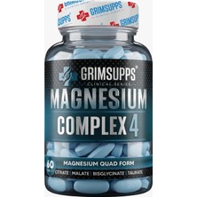 Grimsupps Magnesium Complex 4 - Citrate , Bisglycinate , Taurat , Malate B6 Vitamin 60 Tablet