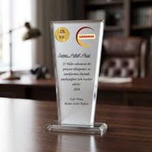 Hediye Vakti Çalışana Teşekkür ve Personel Sadakat Plaketi - Logolu Kristal Cam Ödül