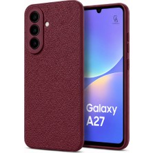 Coolacs Samsung Galaxy A27 Uyumlu Deri Dokulu Yumuşak Silikon Telefon Kılıfı Kapak
