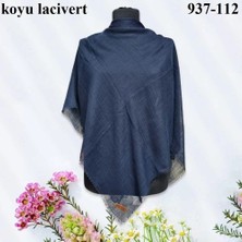Soft İpek Soft Ipek Düz Renk Flamlı Pamuk Eşarp (K.lacivert) 937-112