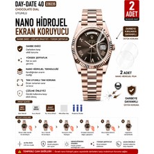 onlinekordon Rolex Day-Date 40 228235 Uyumlu Nano Hidrojel Ekran Koruyucu 2 Adet Darbe Emici Tpu Film