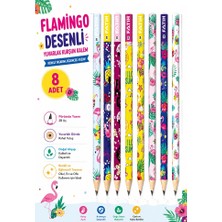 Artlantis Flamingo Kurşun Kalem 8 Adet Fatih Yuvarlak Gövdeli Siyah Kurşun Kalem 2b Yumuşak Yazım Kolay Tutuş Kaliteli Okul Sınıf