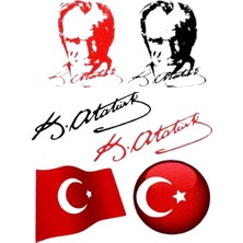 Ekstrafix Sert Zemin Etiketi Atatürk ve Bayrak 80X120MM SZ-010 - 2 Adet
