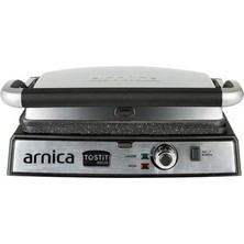 Arnica Tostit Maxi Inox Granit Izgaralı Tost Makinesi, 2000 W, Paslanmaz Çelik, Aynı Anda 6 Tost