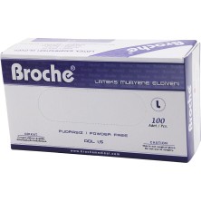 Broche L Pudrasız Muayene Eldiveni 100LÜ