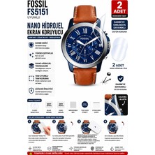 onlinekordon Fossil FS5151 Uyumlu Nano Hidrojel Ekran Koruyucu 2 Adet Güçlendirilmiş Darbe Emici Tpu Film