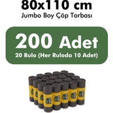 Trex Jumbo Boy Siyah Çöp Torbası 80 x 110 cm 200 Adet