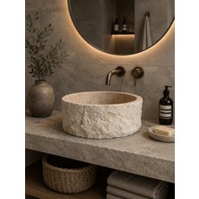 Deca Stone Traverten Patlatma Mermer Lavabo - Traverten Lavabo