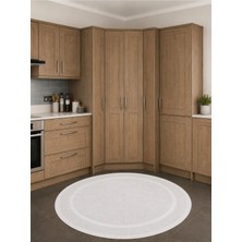 Halı Sepeti Modern Sisal 8001 Beyaz Daire Leke Tutmayan Kaymaz Taban Salon Mutfak Koridor Balkon Halısı