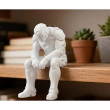 Sepetzone 3D Baskı Oturan Iron Man Figürü - Küçük Boy Iron Man Biblo - Marvel Koleksiyon Hediyelik