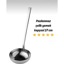 Paslanmaz Çelik Çorba Kepçesi Yemek Kepçesi 27CM