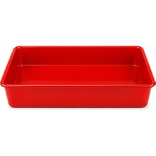 Abnturk 48X33X8CM Kırmızı Plastik Peynir Leğeni Büyük Boy Peynir Küveti Çok Amaçlı Derin Tepsi