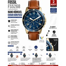 onlinekordon Fossil Grant Sport FS5268 Uyumlu Şeffaf Nano Hidrojel Ekran Koruyucu 2 Adet Güçlendirilmiş Darbe Emici Tpu Film
