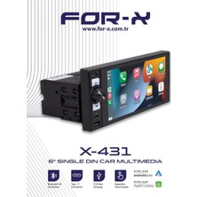 For-x X-431 6* Tek Din Carplay Android Auto Multimedya