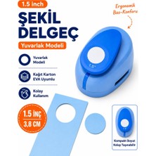 Ofisinn Şekilli Büyük Boy Delgeç/şekilgeç 3.8 cm Yuvarlak Mavi