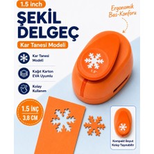 Ofisinn Şekilli Büyük Boy Delgeç/şekilgeç 3.8 cm Kar Tanesi Turuncu