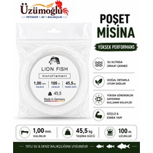 Üzümoğlu Lion Fish Monofilament Poşet Misina 100 Metre Şeffaf – Yüksek Performans Olta Misinası (1,00MM )