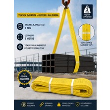 Muhtelif 5 Metre 3 Ton Çeker   Sapan Halat Zekioğlu Group Flat Webbing Sling Gözlü Polyester Sapan 3000KG Taşıma Kapasiteli  5 Metre Kaldırma Sapanı
