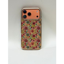Efcase iPhone 17 Pro Max Tuval Kılıf - Egzotik Lotus Desenli Sanatsal Koruyucu