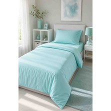 Seralay Home Turkuaz Renk Tek Kişilik Nevresim Takımı Lastıklı Carsaflı