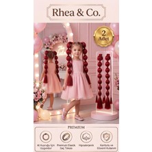 Rhea & Co. Kırmızı Renk Örgülü Bubble Kız Çocuk Tokası