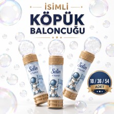 Bkmc Kişiye Özel Isim Baskılı Uzay Temalı Köpük Baloncuk Bubble Oyuncağı Çocuk Doğum Günü Parti Hediyeliği 18'li 36'lı 54'lü Set