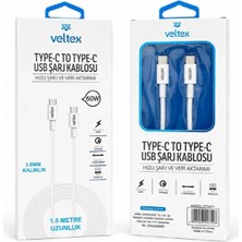 Aybartec 1.5 Metre 60W Pd Type-C To Type-C Hızlı Şarj ve Data Kablosu VTX-071