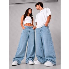 St.Poll Kar Yıkama Unisex Baggy Jean Pantolon
