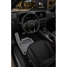 Ds Automobiles Siyah 8d Deri Tam Kaplama Havuzlu Oto Paspas + Açıkgri Eva Çift Koruma Seti