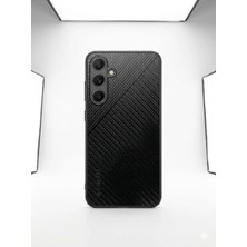 Camkapak Aksesuar Samsung Galaxy A 55 Siyah Karbon  Kılıf Modeli