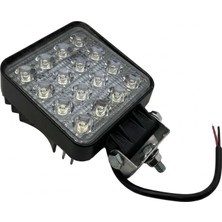 Emir Traktör ve Iş Makinesi Çalışma Farı Kare 16 LED 48W 12V-24V