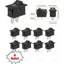 FANO(8ADET)GEÇMELI Rocker Anahtar, Basmalı Düğmeli Anahtar, Güç  Açma/kapama Spst 2 Pin Ac 250V 6A 125V 10A