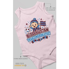 Morivo Kids Biz Doğuştan Trabzonsporluyum Sıfır Kollu Bebek Zıbını %100 Pamuk