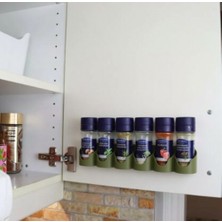 Sepetzone 3D Baskı Dolap Içi Baharatlık - 6'lı Baharat Şişe Tutucu - Mutfak Organizer