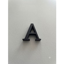 OZN 3D Tasarım Dekoratif Harf 'a' Tinos Font (4 Cm)- Siyah
