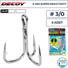 Decoy Y-S82 Super Heavy Duty Treble Üçlü Iğne Tın #3/0 (8 Adet)