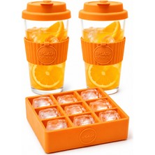 Splash 2+1 Adet Kokteyl Sunum Bardağı Soğuk Içecek Bardağı Ice Latte Bardağı Soğuk Kahve Bardağı + Silikon Buz Kabi