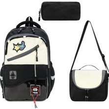 Baginn Erkek Çocuk 3'lü Ilkokul Çantası 42*30 cm Beslenme Çantası Kalem Kutusu Ortopedik Erkek Okul Çanta 513FB