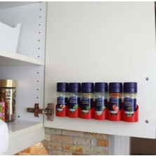 Sepetzone 3D Baskı Dolap Içi Baharatlık - 6'lı Baharat Şişe Tutucu - Mutfak Organizer
