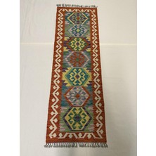 Afgan Halı El Dokuma Afgan Kilim Çift Taraf Kullanım Kök Boya Yolluk 60 x 181 cm